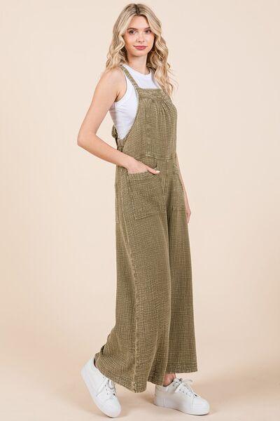 Mittoshop Textured Wide Leg Overalls-4