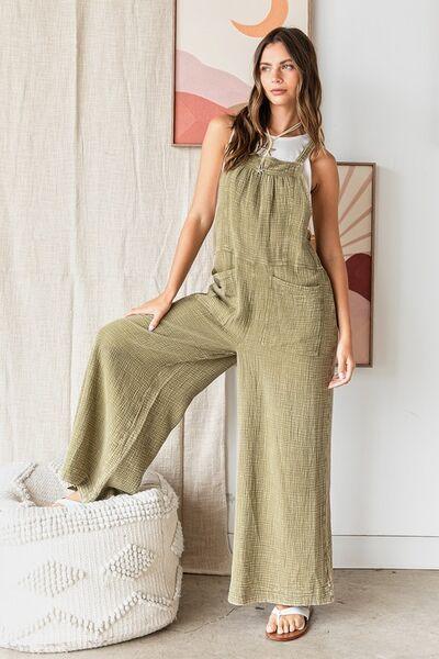 Mittoshop Textured Wide Leg Overalls-0