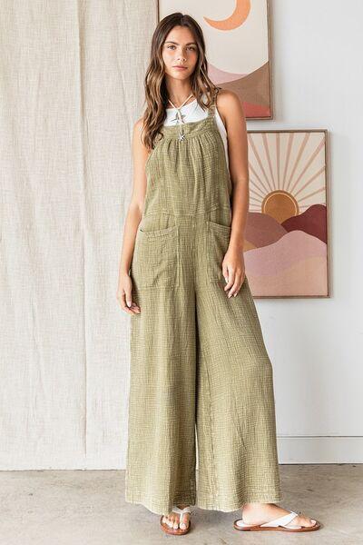 Mittoshop Textured Wide Leg Overalls-1